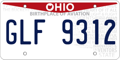 OH license plate GLF9312