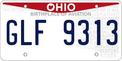 OH license plate GLF9313