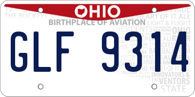OH license plate GLF9314