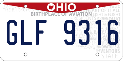 OH license plate GLF9316