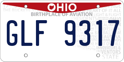 OH license plate GLF9317