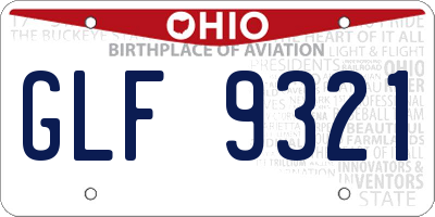 OH license plate GLF9321