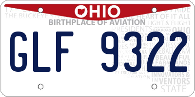 OH license plate GLF9322