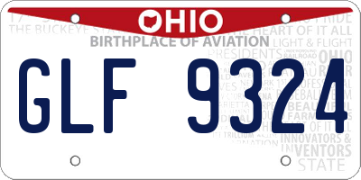 OH license plate GLF9324