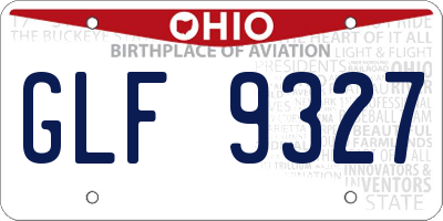 OH license plate GLF9327