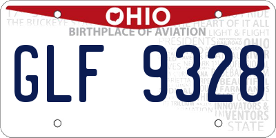 OH license plate GLF9328