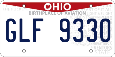 OH license plate GLF9330