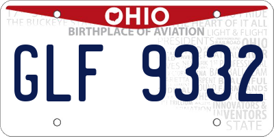 OH license plate GLF9332