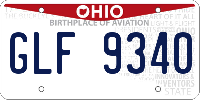 OH license plate GLF9340