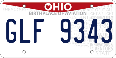 OH license plate GLF9343