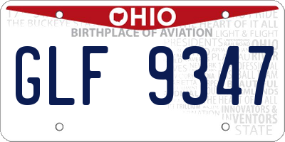 OH license plate GLF9347
