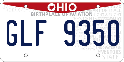 OH license plate GLF9350