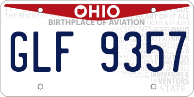 OH license plate GLF9357