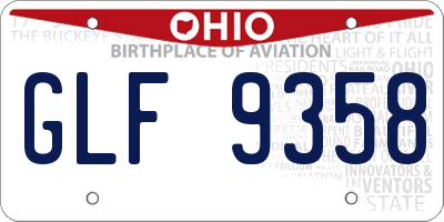 OH license plate GLF9358