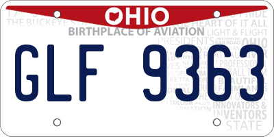 OH license plate GLF9363