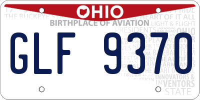 OH license plate GLF9370