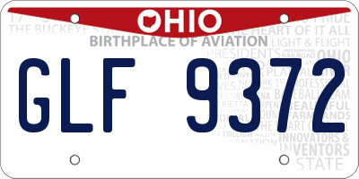 OH license plate GLF9372