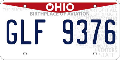 OH license plate GLF9376