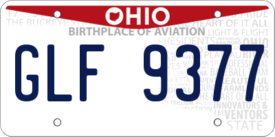 OH license plate GLF9377