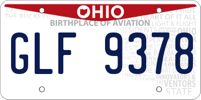 OH license plate GLF9378