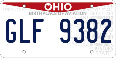 OH license plate GLF9382