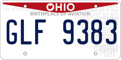 OH license plate GLF9383