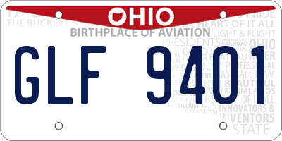 OH license plate GLF9401