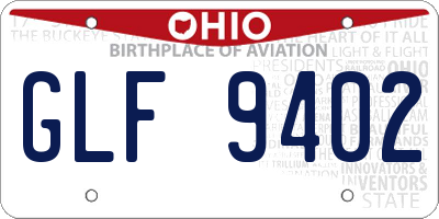 OH license plate GLF9402