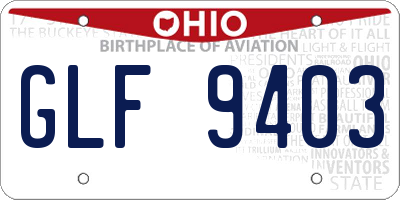 OH license plate GLF9403