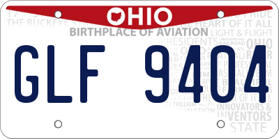 OH license plate GLF9404