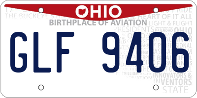 OH license plate GLF9406