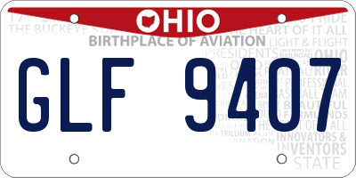 OH license plate GLF9407