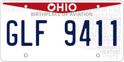 OH license plate GLF9411