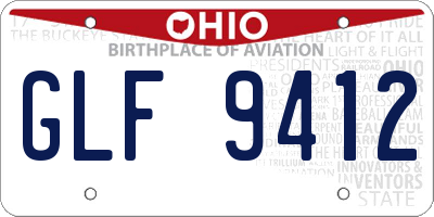 OH license plate GLF9412