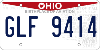 OH license plate GLF9414