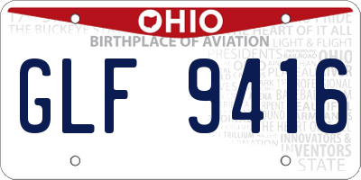 OH license plate GLF9416