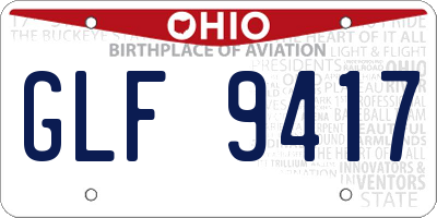 OH license plate GLF9417