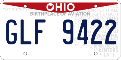 OH license plate GLF9422