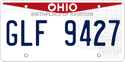 OH license plate GLF9427