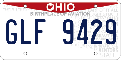 OH license plate GLF9429