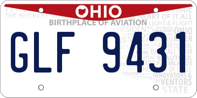 OH license plate GLF9431