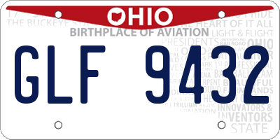 OH license plate GLF9432