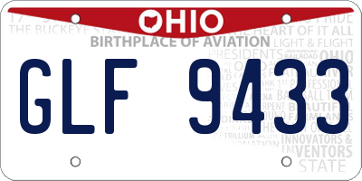 OH license plate GLF9433