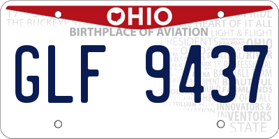 OH license plate GLF9437