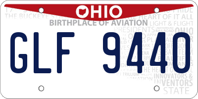 OH license plate GLF9440