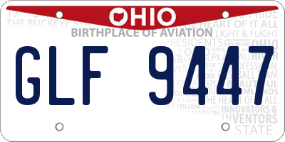 OH license plate GLF9447