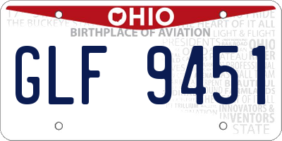 OH license plate GLF9451