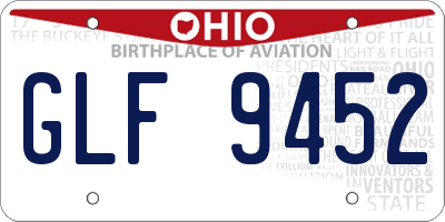 OH license plate GLF9452