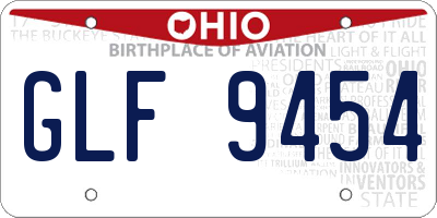 OH license plate GLF9454