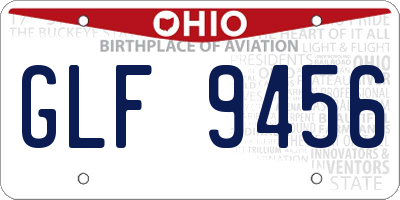 OH license plate GLF9456